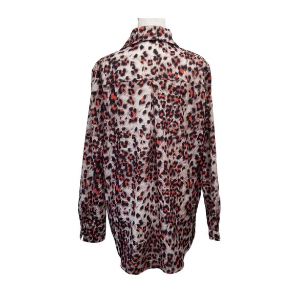 PrettyLittleThing Oversized Animal Print Button Down Top Size 4 - Picture 6 of 14
